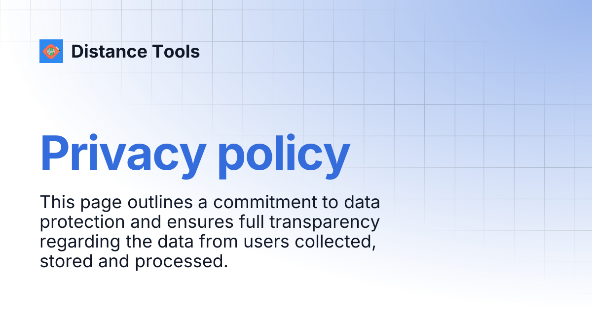 Privacy policy | Distance Tools